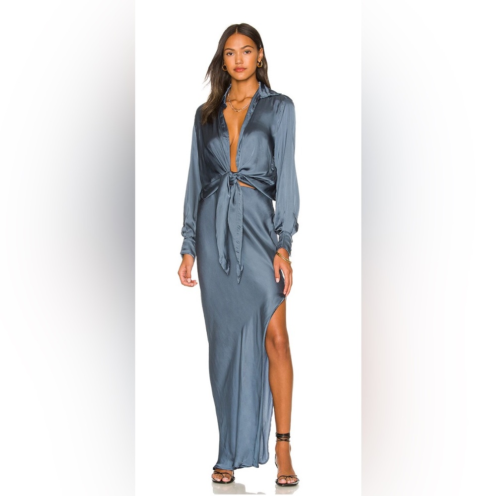 INDAH Silk Tie Top and Maxi Skirt Set - size XS NWT 🏷️